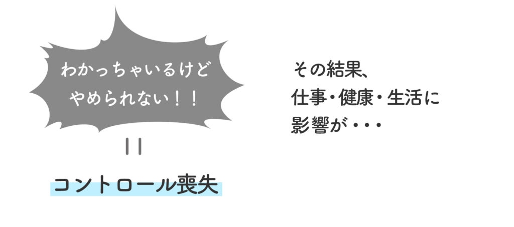 依存症とは、自己コントロール喪失の状態